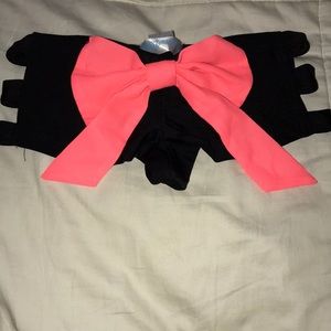 Black cheeky bow bottoms